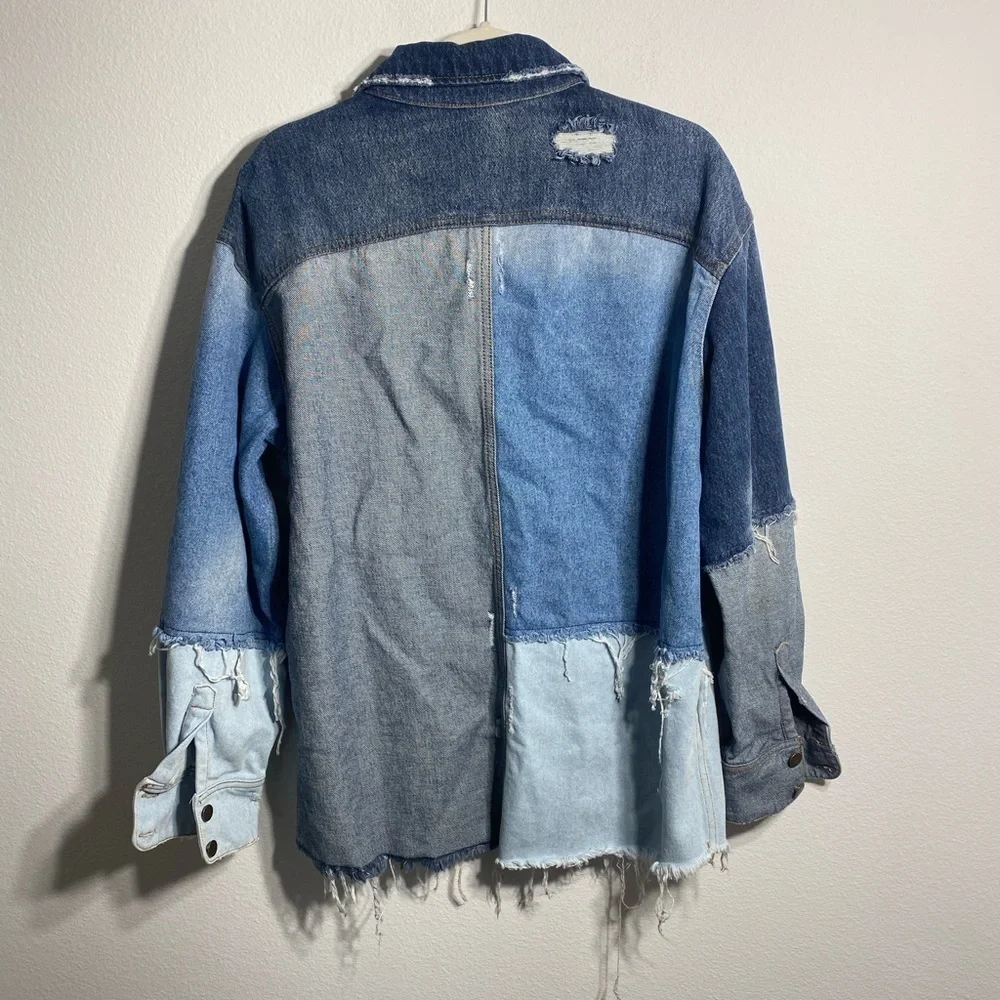 Retrofete | Perri Indigo Patchwork Jean Jacket Sz: XL - Picture 8 of 10